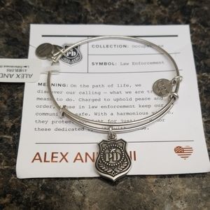 ALEX AND ANI Law Enforcement bracelet. Silver
